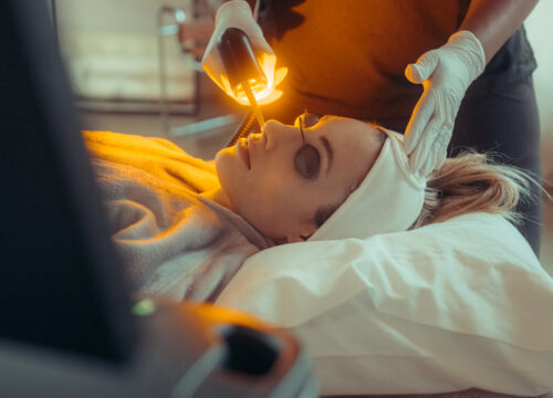 Photo of a woman receiving ADVATx treatments