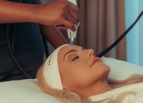 Photo of a woman getting an AgeJET treatment